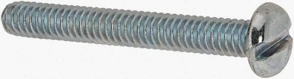 Value Collection - 1/4-20 UNC, 2" Length Under Head Slotted Drive Machine Screw - Pan Head, Grade J82 Steel, Zinc-Plated Finish, Without Washer - Benchmark Tooling