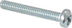 Value Collection - #2-56 UNC, 5/8" Length Under Head Phillips Drive Machine Screw - Pan Head, Grade J82 Steel, Zinc-Plated Finish, Without Washer - Benchmark Tooling