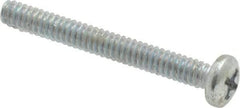 Value Collection - #6-32 UNC, 1-1/4" Length Under Head Phillips Drive Machine Screw - Pan Head, Grade 2 Steel, Zinc-Plated Finish, Without Washer - Benchmark Tooling