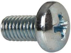 Value Collection - #8-32 UNC, 3/8" Length Under Head Phillips Drive Machine Screw - Pan Head, Grade J82 Steel, Zinc-Plated Finish, Without Washer - Benchmark Tooling