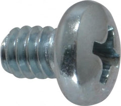 Value Collection - #10-24 UNC, 1/4" Length Under Head Phillips Drive Machine Screw - Pan Head, Grade 2 Steel, Zinc-Plated Finish, Without Washer - Benchmark Tooling