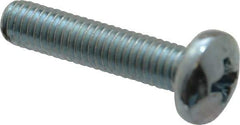 Value Collection - #10-32 UNF, 7/8" Length Under Head Phillips Drive Machine Screw - Pan Head, Grade 2 Steel, Zinc-Plated Finish, Without Washer - Benchmark Tooling