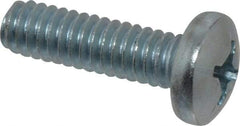Value Collection - 1/4-20 UNC, 7/8" Length Under Head Phillips Drive Machine Screw - Pan Head, Grade 2 Steel, Zinc-Plated Finish, Without Washer - Benchmark Tooling