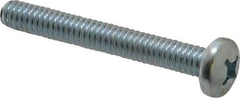 Value Collection - 1/4-20 UNC, 2" Length Under Head Phillips Drive Machine Screw - Pan Head, Grade 2 Steel, Zinc-Plated Finish, Without Washer - Benchmark Tooling
