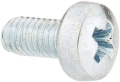 Value Collection - M3x0.50, 6mm Length Under Head Phillips Drive Machine Screw - Pan Head, Grade 4.8 Steel, Zinc-Plated Finish, Without Washer - Benchmark Tooling