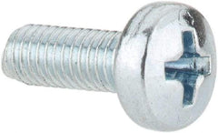 Value Collection - M3x0.50, 8mm Length Under Head Phillips Drive Machine Screw - Pan Head, Grade 4.8 Steel, Zinc-Plated Finish, Without Washer - Benchmark Tooling