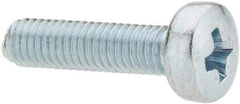 Value Collection - M3x0.50, 12mm Length Under Head Phillips Drive Machine Screw - Pan Head, Grade 4.8 Steel, Zinc-Plated Finish, Without Washer - Benchmark Tooling