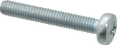 Value Collection - M3x0.50, 20mm Length Under Head Phillips Drive Machine Screw - Pan Head, Grade 4.8 Steel, Zinc-Plated Finish, Without Washer - Benchmark Tooling