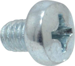 Value Collection - M4x0.70, 5mm Length Under Head Phillips Drive Machine Screw - Pan Head, Grade 4.8 Steel, Zinc-Plated Finish, Without Washer - Benchmark Tooling