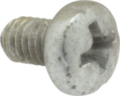 Value Collection - M4x0.70, 6mm Length Under Head Phillips Drive Machine Screw - Pan Head, Grade 4.8 Steel, Zinc-Plated Finish, Without Washer - Benchmark Tooling