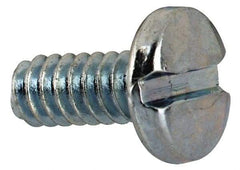 Value Collection - #4-40 UNC, 1/4" Length Under Head Slotted Drive Machine Screw - Binding Head, Grade J82 Steel, Zinc-Plated Finish, Without Washer - Benchmark Tooling