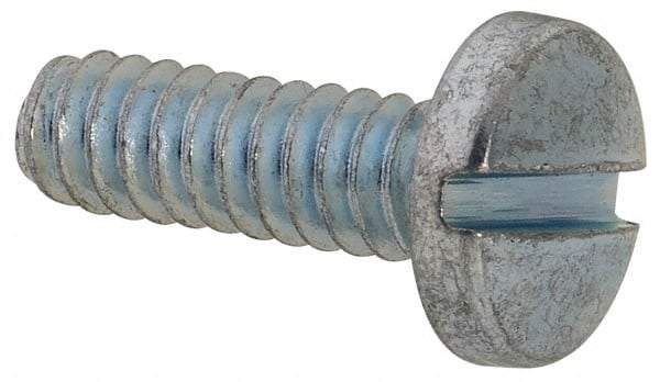 Value Collection - #6-32 UNC, 7/16" Length Under Head Slotted Drive Machine Screw - Binding Head, Grade 2 Steel, Zinc-Plated Finish, Without Washer - Benchmark Tooling