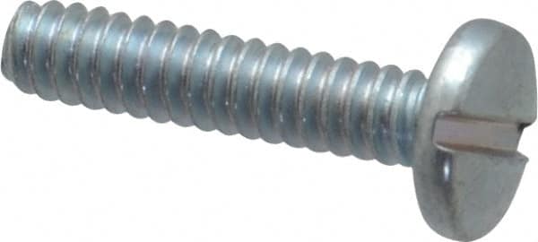 Value Collection - #6-32 UNC, 5/8" Length Under Head Slotted Drive Machine Screw - Binding Head, Grade J82 Steel, Zinc-Plated Finish, Without Washer - Benchmark Tooling