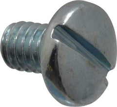 Value Collection - #8-32 UNC, 1/4" Length Under Head Slotted Drive Machine Screw - Binding Head, Grade J82 Steel, Zinc-Plated Finish, Without Washer - Benchmark Tooling