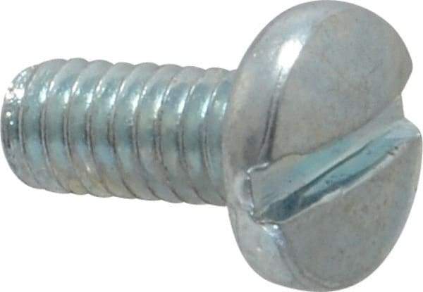 Value Collection - #8-32 UNC, 3/8" Length Under Head Slotted Drive Machine Screw - Binding Head, Grade J82 Steel, Zinc-Plated Finish, Without Washer - Benchmark Tooling