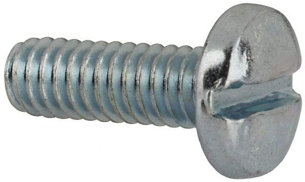 Value Collection - #8-32 UNC, 1/2" Length Under Head Slotted Drive Machine Screw - Binding Head, Grade J82 Steel, Zinc-Plated Finish, Without Washer - Benchmark Tooling