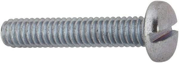 Value Collection - #8-32 UNC, 7/8" Length Under Head Slotted Drive Machine Screw - Binding Head, Grade J82 Steel, Zinc-Plated Finish, Without Washer - Benchmark Tooling