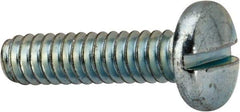 Value Collection - #10-24 UNC, 3/4" Length Under Head Slotted Drive Machine Screw - Binding Head, Grade J82 Steel, Zinc-Plated Finish, Without Washer - Benchmark Tooling