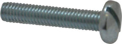 Value Collection - #10-32 UNF, 1" Length Under Head Slotted Drive Machine Screw - Binding Head, Grade J82 Steel, Zinc-Plated Finish, Without Washer - Benchmark Tooling