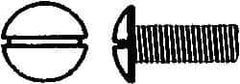 Value Collection - #6-32 UNC, 1/2" Length Under Head Slotted Drive Machine Screw - Truss Head, Grade 2 Steel, Zinc-Plated Finish, Without Washer - Benchmark Tooling