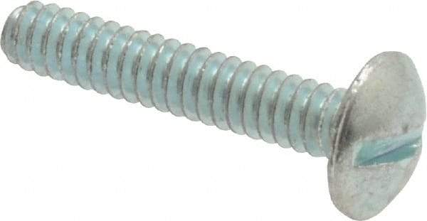 Value Collection - #6-32 UNC, 3/4" Length Under Head Slotted Drive Machine Screw - Truss Head, Grade 2 Steel, Zinc-Plated Finish, Without Washer - Benchmark Tooling