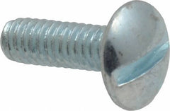 Value Collection - #8-32 UNC, 1/2" Length Under Head Slotted Drive Machine Screw - Truss Head, Grade 2 Steel, Zinc-Plated Finish, Without Washer - Benchmark Tooling