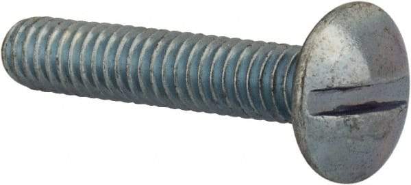 Value Collection - #8-32 UNC, 7/8" Length Under Head Slotted Drive Machine Screw - Truss Head, Grade 2 Steel, Zinc-Plated Finish, Without Washer - Benchmark Tooling