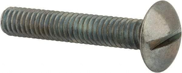 Value Collection - #8-32 UNC, 1" Length Under Head Slotted Drive Machine Screw - Truss Head, Grade 2 Steel, Zinc-Plated Finish, Without Washer - Benchmark Tooling