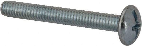 Value Collection - #8-32 UNC, 1-1/4" Length Under Head Slotted Drive Machine Screw - Truss Head, Grade 2 Steel, Zinc-Plated Finish, Without Washer - Benchmark Tooling