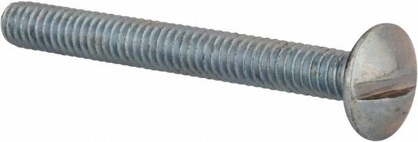 Value Collection - #8-32 UNC, 1-1/2" Length Under Head Slotted Drive Machine Screw - Truss Head, Grade 2 Steel, Zinc-Plated Finish, Without Washer - Benchmark Tooling