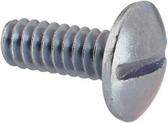 Value Collection - #10-24 UNC, 1/2" Length Under Head Slotted Drive Machine Screw - Truss Head, Grade 2 Steel, Zinc-Plated Finish, Without Washer - Benchmark Tooling