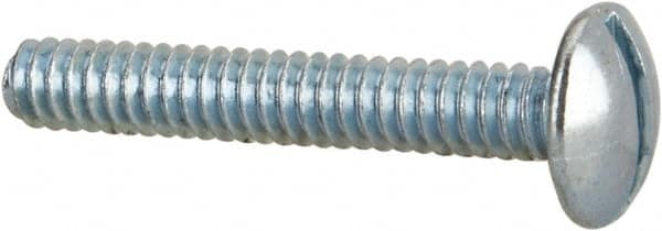 Value Collection - #10-24 UNC, 1-1/4" Length Under Head Slotted Drive Machine Screw - Truss Head, Grade 2 Steel, Zinc-Plated Finish, Without Washer - Benchmark Tooling