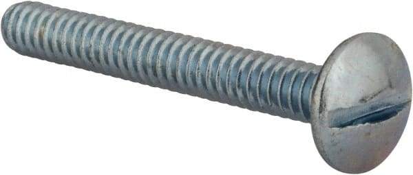 Value Collection - #10-24 UNC, 1-1/2" Length Under Head Slotted Drive Machine Screw - Truss Head, Grade 2 Steel, Zinc-Plated Finish, Without Washer - Benchmark Tooling