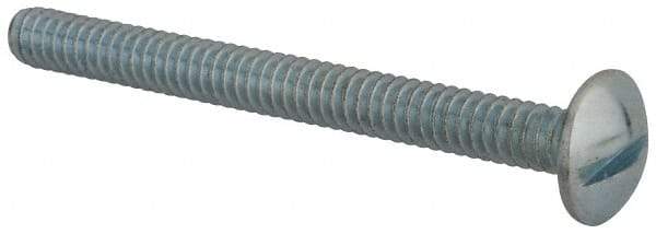 Value Collection - #10-24 UNC, 2" Length Under Head Slotted Drive Machine Screw - Truss Head, Grade 2 Steel, Zinc-Plated Finish, Without Washer - Benchmark Tooling