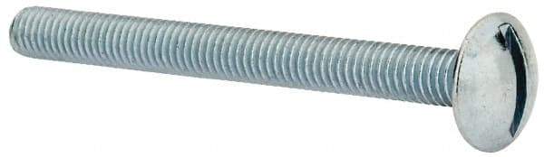 Value Collection - #10-32 UNF, 2" Length Under Head Slotted Drive Machine Screw - Truss Head, Grade 2 Steel, Zinc-Plated Finish, Without Washer - Benchmark Tooling