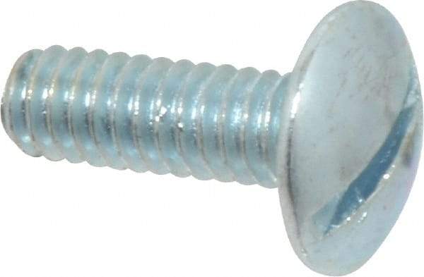 Value Collection - 1/4-20 UNC, 3/4" Length Under Head Slotted Drive Machine Screw - Truss Head, Grade 2 Steel, Zinc-Plated Finish, Without Washer - Benchmark Tooling
