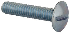Value Collection - 1/4-20 UNC, 1-1/4" Length Under Head Slotted Drive Machine Screw - Truss Head, Grade 2 Steel, Zinc-Plated Finish, Without Washer - Benchmark Tooling