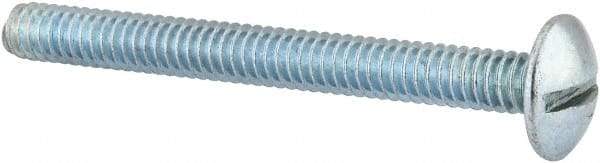 Value Collection - 1/4-20 UNC, 2-1/2" Length Under Head Slotted Drive Machine Screw - Truss Head, Grade 2 Steel, Zinc-Plated Finish, Without Washer - Benchmark Tooling