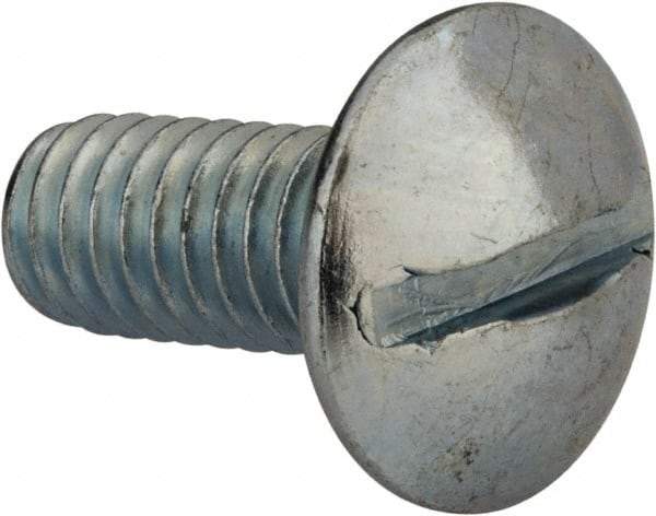 Value Collection - 5/16-18 UNC, 3/4" Length Under Head Slotted Drive Machine Screw - Truss Head, Grade J82 Steel, Zinc-Plated Finish, Without Washer - Benchmark Tooling