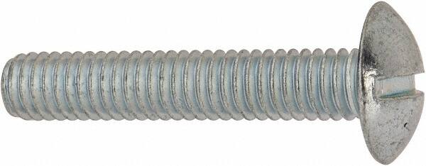 Value Collection - 5/16-18 UNC, 1-3/4" Length Under Head Slotted Drive Machine Screw - Truss Head, Grade J82 Steel, Zinc-Plated Finish, Without Washer - Benchmark Tooling