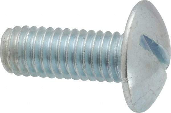 Value Collection - 3/8-16 UNC, 1" Length Under Head Slotted Drive Machine Screw - Truss Head, Grade 2 Steel, Zinc-Plated Finish, Without Washer - Benchmark Tooling