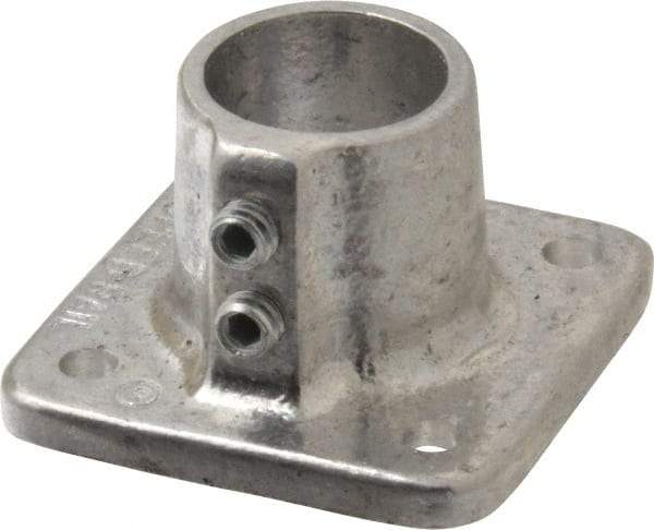 Hollaender - 1" Pipe, Base Flange, Aluminum Alloy Flange Pipe Rail Fitting - Bright Finish - Benchmark Tooling