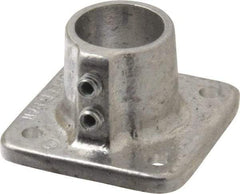 Hollaender - 1" Pipe, Base Flange, Aluminum Alloy Flange Pipe Rail Fitting - Bright Finish - Benchmark Tooling