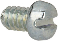 Value Collection - #2-56 UNC, 1/8" Length Under Head Slotted Drive Machine Screw - Fillister Head, Grade J82 Steel, Zinc-Plated Finish, Without Washer - Benchmark Tooling