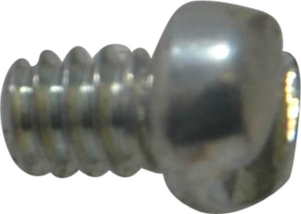 Value Collection - #6-32 UNC, 3/16" Length Under Head Slotted Drive Machine Screw - Fillister Head, Grade J82 Steel, Zinc-Plated Finish, Without Washer - Benchmark Tooling