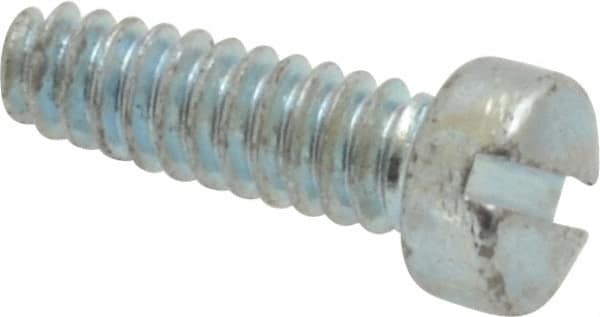 Value Collection - #6-32 UNC, 7/16" Length Under Head Slotted Drive Machine Screw - Fillister Head, Grade 2 Steel, Zinc-Plated Finish, Without Washer - Benchmark Tooling