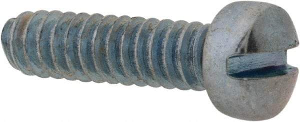 Value Collection - #6-32 UNC, 1/2" Length Under Head Slotted Drive Machine Screw - Fillister Head, Grade 2 Steel, Zinc-Plated Finish, Without Washer - Benchmark Tooling