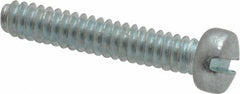 Value Collection - #6-32 UNC, 3/4" Length Under Head Slotted Drive Machine Screw - Fillister Head, Grade 2 Steel, Zinc-Plated Finish, Without Washer - Benchmark Tooling