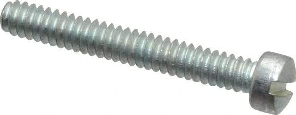 Value Collection - #6-32 UNC, 1" Length Under Head Slotted Drive Machine Screw - Fillister Head, Grade 2 Steel, Zinc-Plated Finish, Without Washer - Benchmark Tooling