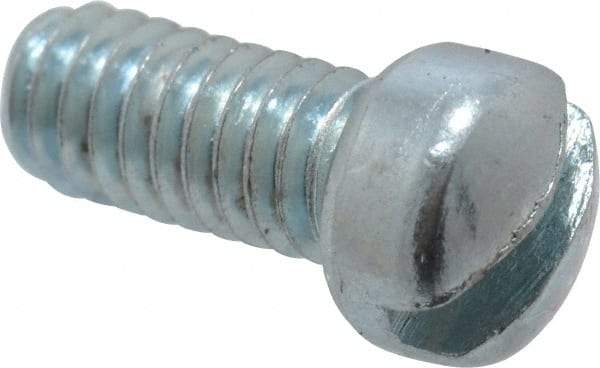 Value Collection - #8-32 UNC, 3/8" Length Under Head Slotted Drive Machine Screw - Fillister Head, Grade 2 Steel, Zinc-Plated Finish, Without Washer - Benchmark Tooling